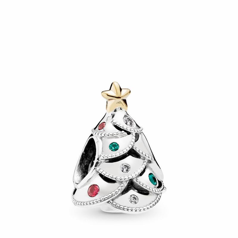 Pandora Festive Tree Charm - Two Tone/Green/Mixed Stones/Cubic Zirconia - Canada | VX4134IW